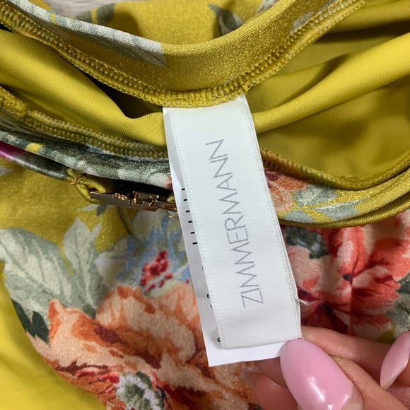 ZIMMERMANN Pattie Bikini Bottom In Floral Print Mustard Rose - Picture 11 of 14